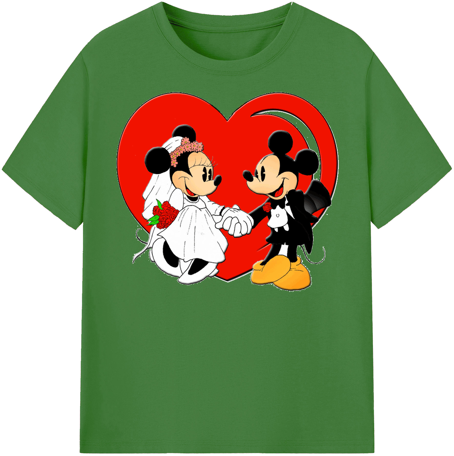 （画像用） ミッキーマウス Mickey Mouse レディースカジュアルプリントTシャツ（綿100％）